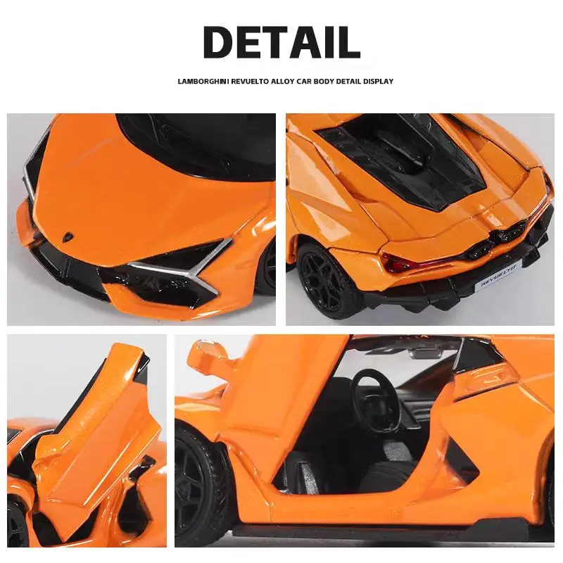 Simulation Diecasts & Toy Vehicles Lamborghini Revuelto Supercar RMZ city 1:36 Alloy Collection Model Pull Back Car & Doors Open