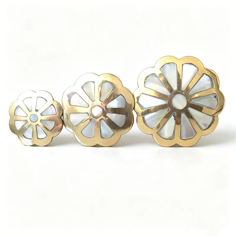 Nepal Indian Brass inlaid Shell and Yak Bone Jewelry Box 3pcs Set Gift for Girls Flower Storge Case TJB935