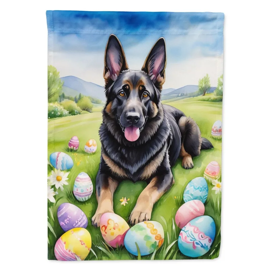 

Black German Shepherd Easter Egg Hunt Garden Flag Mailbox Flag Drative Yard Flag Banner Outside Patio Artwork Yard Flower Beds