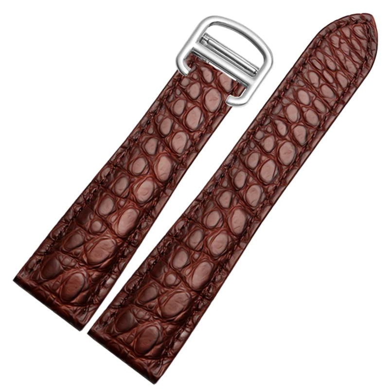 For Cartier strap Tank SOLO London Crocodile leather strap classic folding bucket strap men and women accessories 18mm  20mm 22m