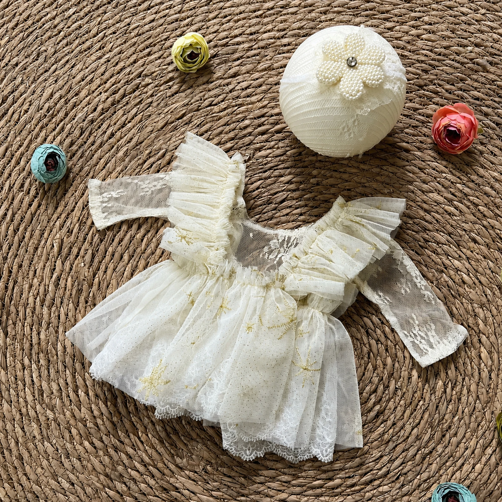 Baby Clothing Embroidery - Don&Judy Tule prinsessenjurk voor babymeisje pasgeboren