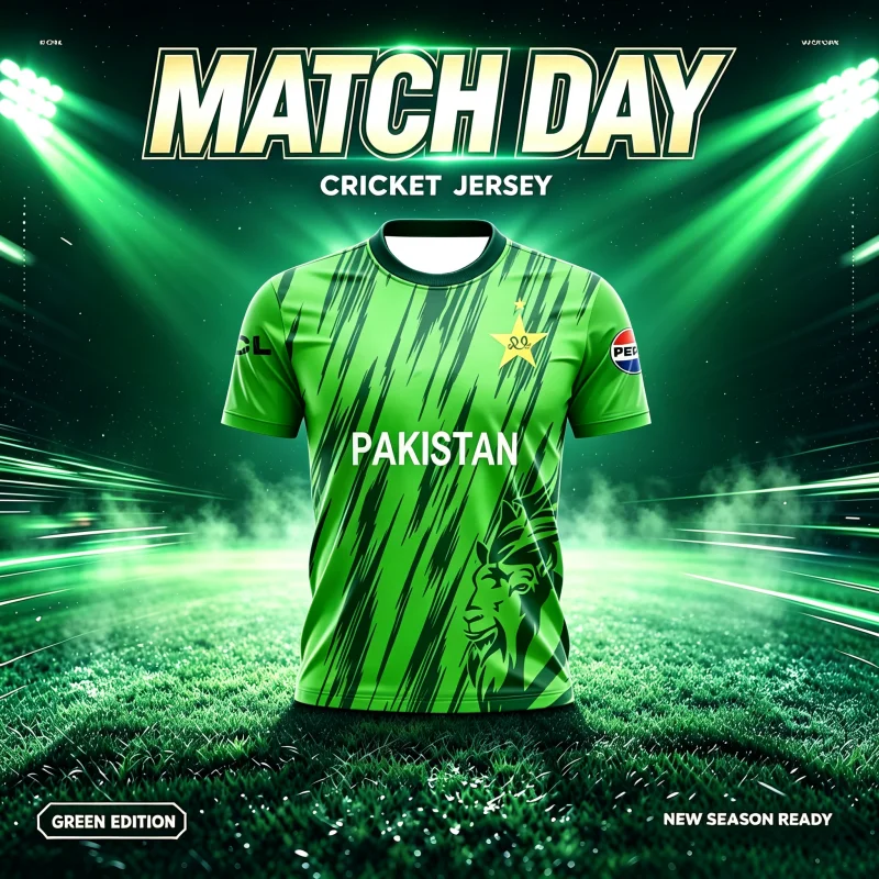2026 Summer New Hot 3D Print Pakistan Crew Neck Cricket Jersey T-shirt Suitable for Daily and Training Wear Y2K Family Kids Tees