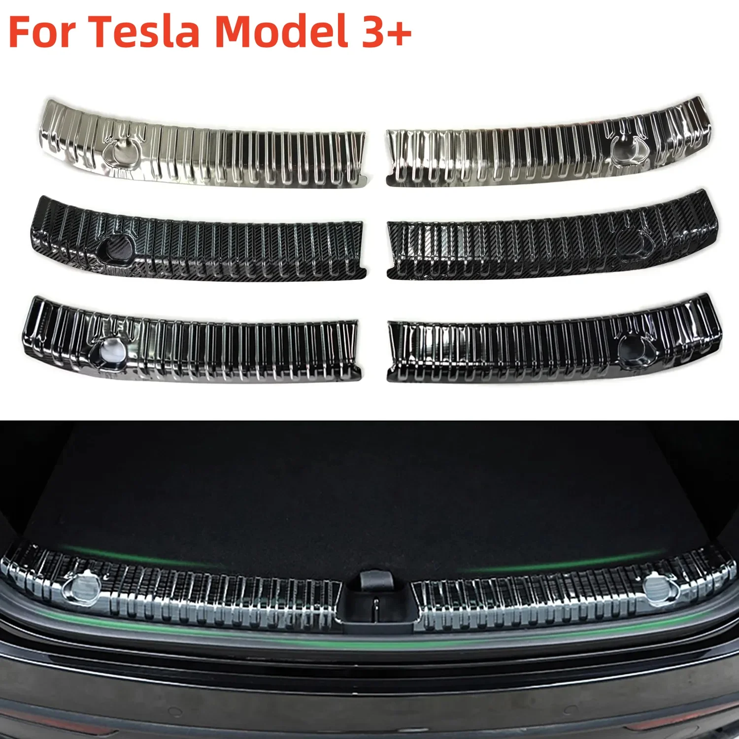 2Pcs Auto Bumper Foot Plate For tesla model 3 highland 2024 Car Door Edge Protector Rear Trunk Sill Guard Cover Accessories