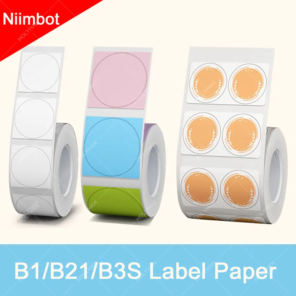 NiiMBOT B21 B1 Round Label Sticker Self-adhesive Thermal Waterproof Digital Number Cake Sealing Sticker Paper