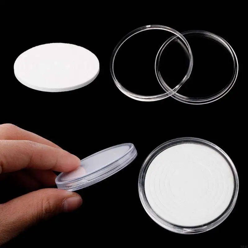 N84C 10pcs Clear Rodada 70 mm ajuste direto Cápsulas moeda suporte aéreo armazenamento exibição