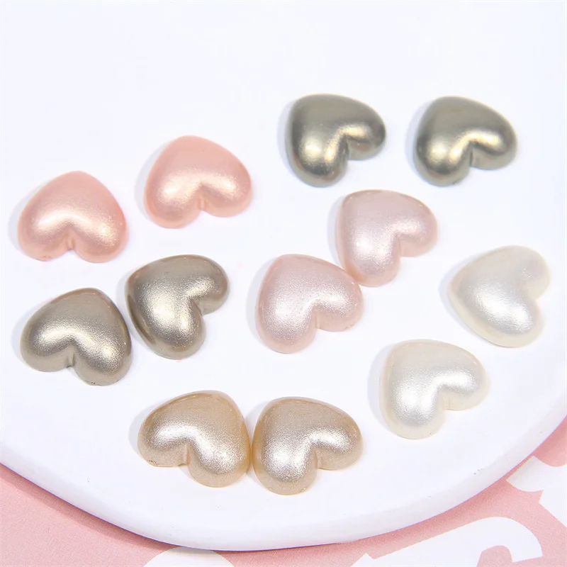 Wholesale 100pcs/lot color print cartoon hearts shape resin cabochon beads diy jewelry garment/hair accessory