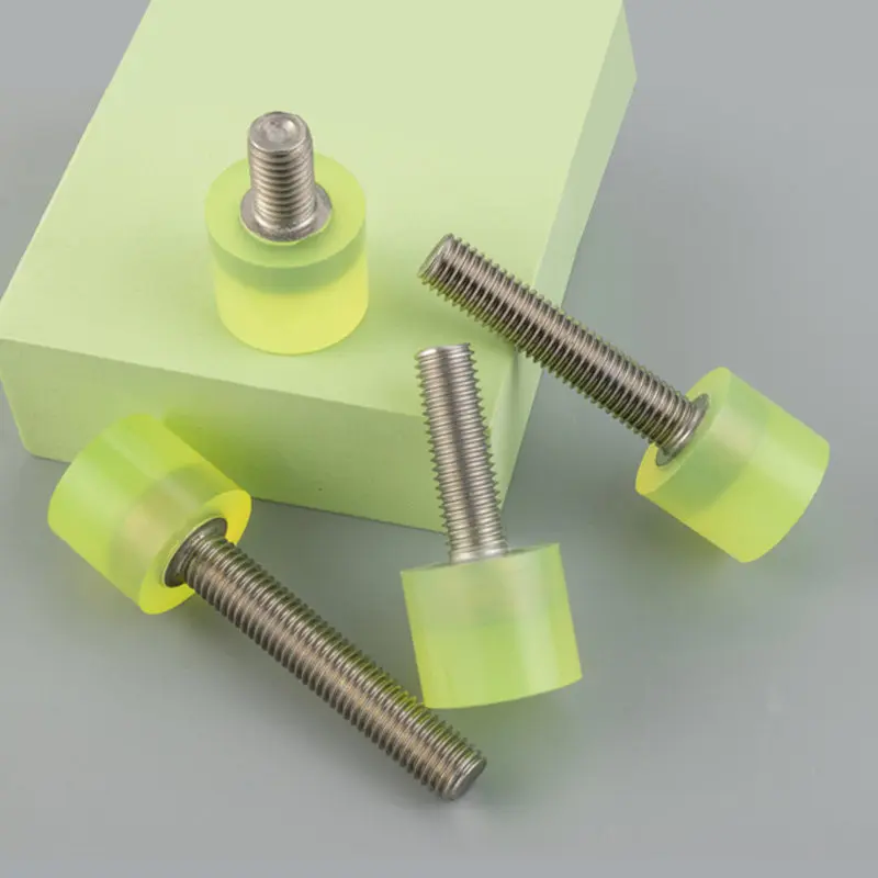1Pc 304 Stainless Steel Polyurethane Coated Screw Buffer Anti-Collision Bolt Shock Absorption Screw