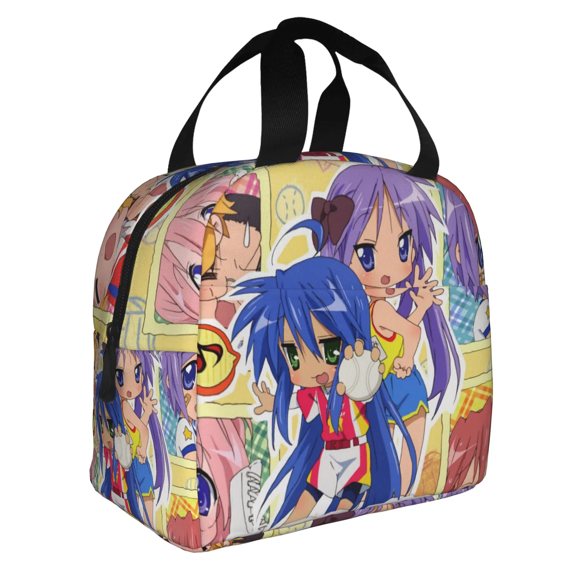 

Kawaii Lucky Star Anime Insulated Lunch Bags for Women Japanese Game Resuable Cooler Thermal Bento Box Work School Travel