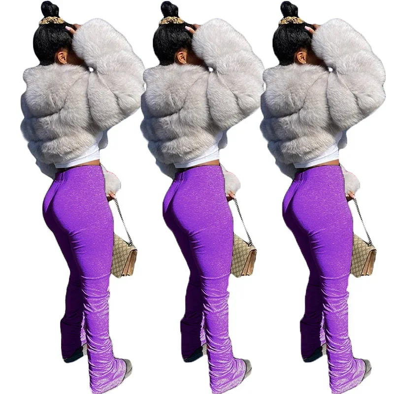 High Waist Long Joggers Workout Active Pants Jogging Yoga Sports Wholesale Women Stacked Leggings