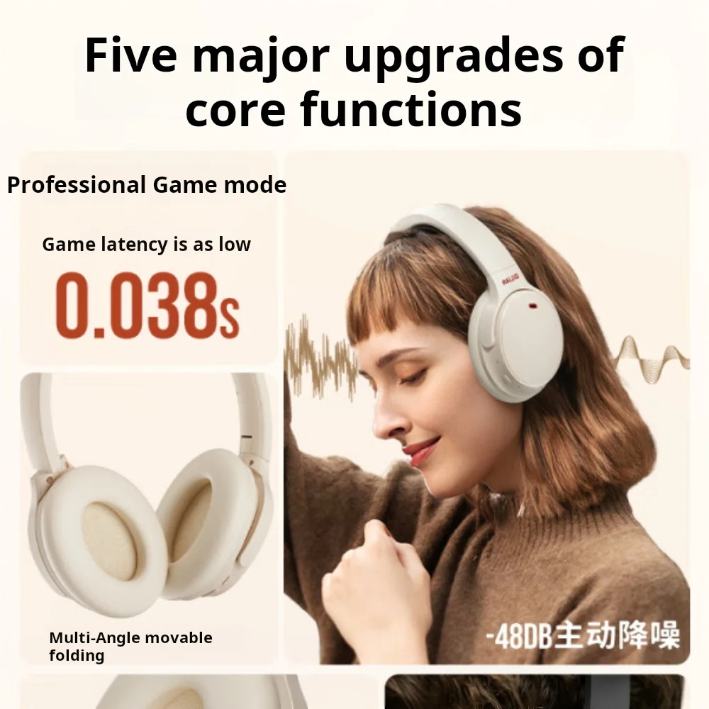 Bh26 Active Noise-reduction Bluetooth Headset Head-mounted Anc Noise Reduction Music Game Electric Competition Class Wireless