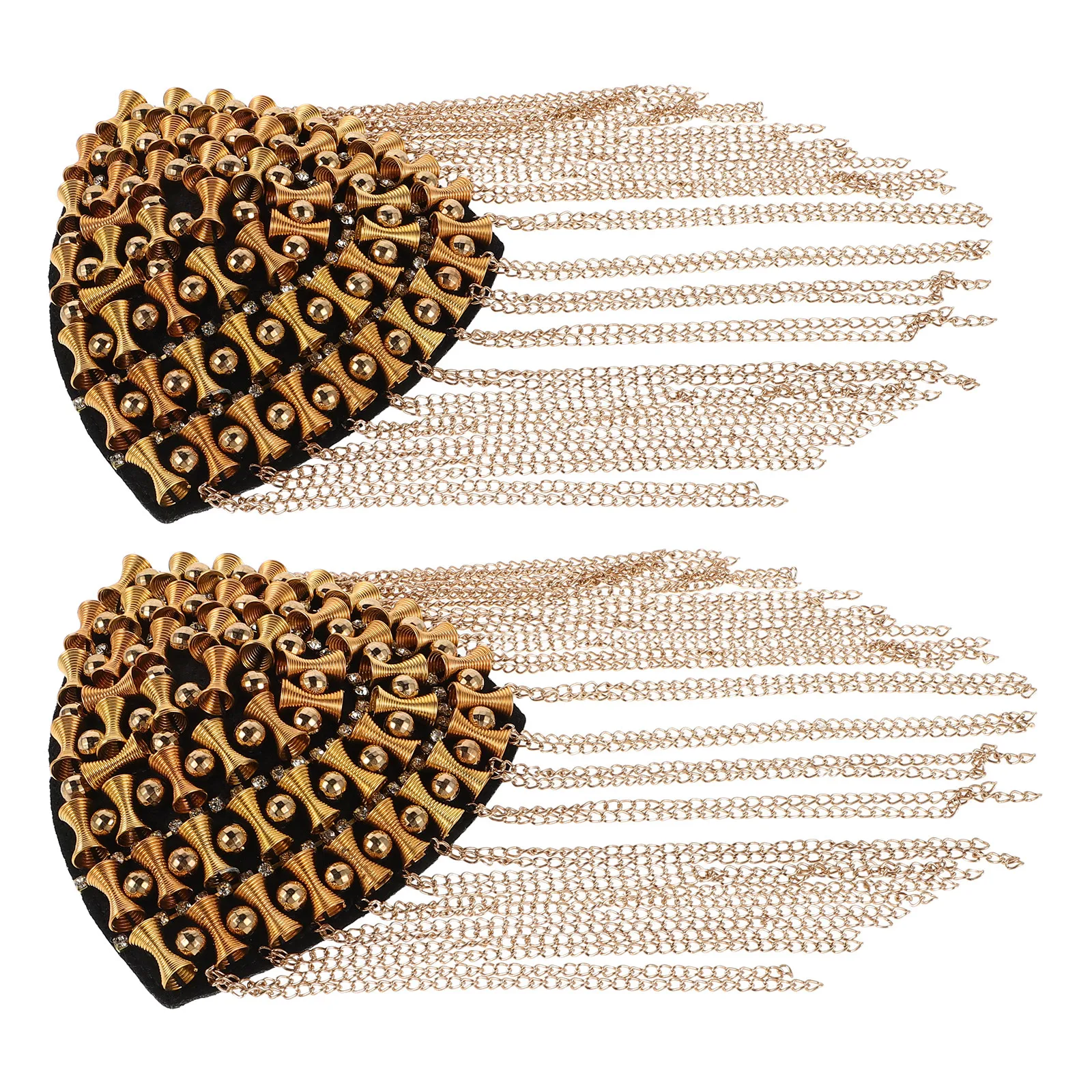 

Пара готических ретро-нашивок с цепочками и кисточками, съемные металлические наплечные значки, панк-броши с бахромой для костюмов и выступлений