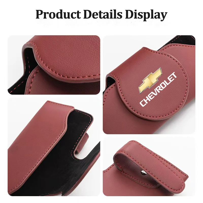 Car Glasses Case Sun Visor Leather Eyeglass Clip Auto Interiors For Chevrolet Captiva Impala Sonic Groove Volt Cruze Spark Epica