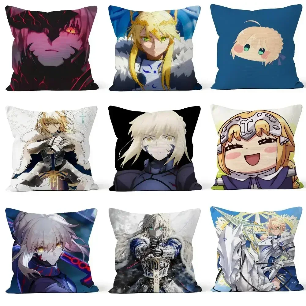 Anime Fate/stay night Saber Alter Salter Cushion Cover Throw Pillow Soft Short Plush Cozy Colorfast For Sofa Bedroom Home Decor