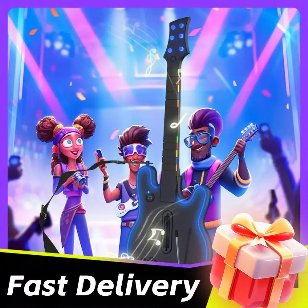 

Wireless Guitar Controller 2.4G Wireless PC Guitar Controller with Strap & Wireless Dongle for PS4 PS3 PC Guitar Hero Clone Hero