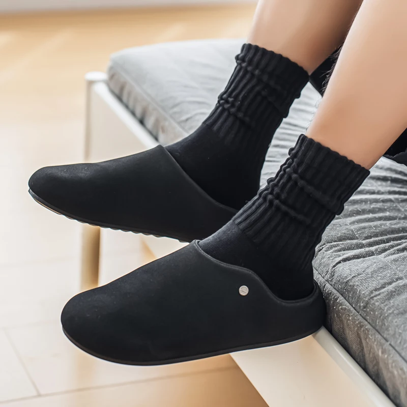 

Модные мужские тапочки, большие размеры на плоской подошве, удобные в ношении, однотонные, мягкие, противоскользящие брендовые высококачественные домашние тапочки