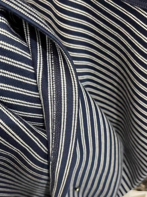 Lof op de! Onverslaanbare Sle! Koreaans gestreept ort Sve T-shirt Faionable veelzijdige jeugdige losse top voor dames