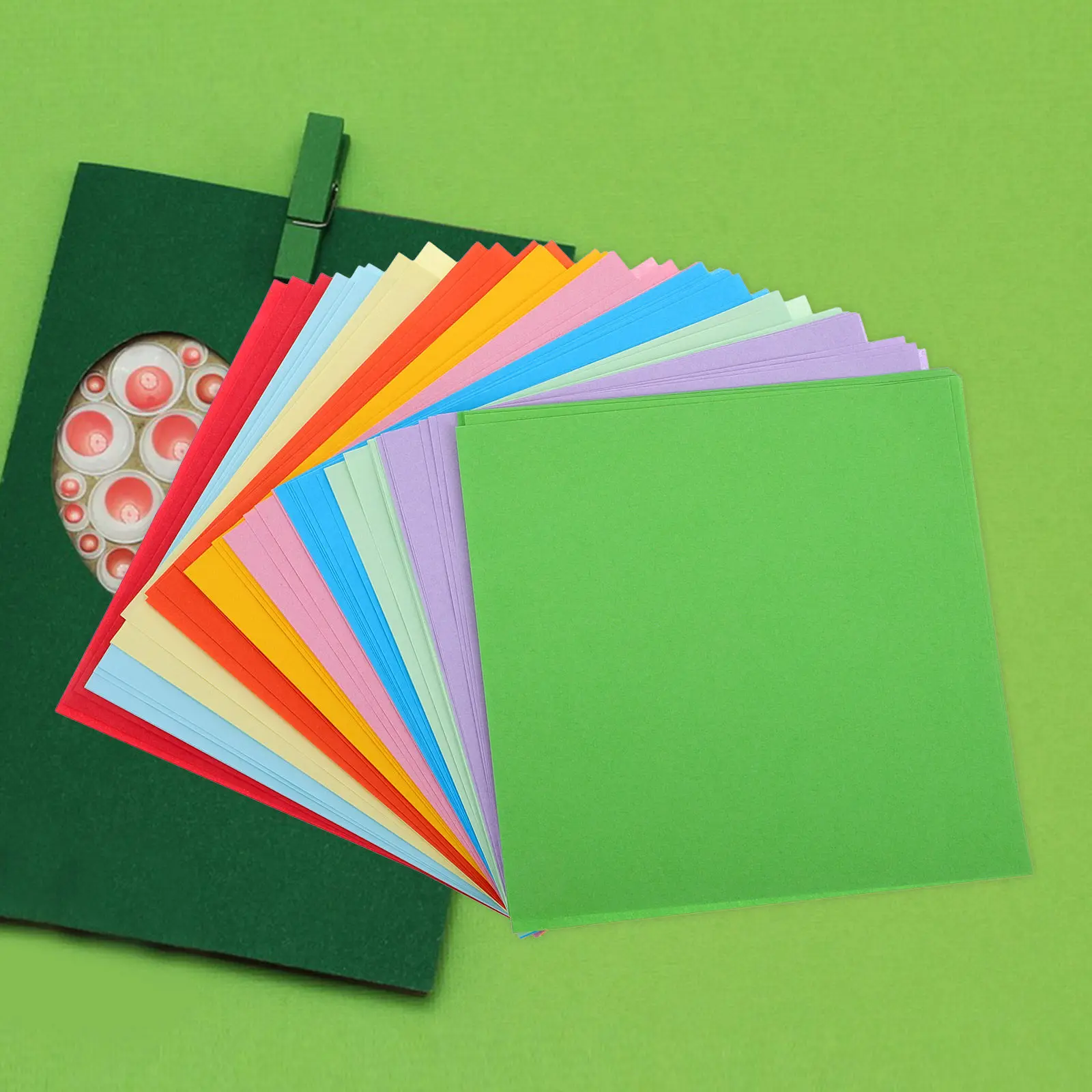 

100 Sheets High Quality Colored Origami Paper Square Double Sided Sturdy Cardstock for Handicrafts Scrapbook Making Artistic