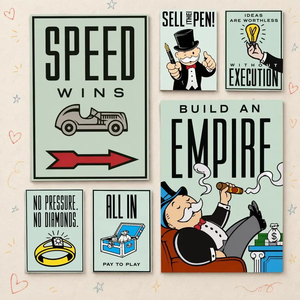 Ary Monopoly Poster HD PP Waterproof Wall Decor for Living Room Gift