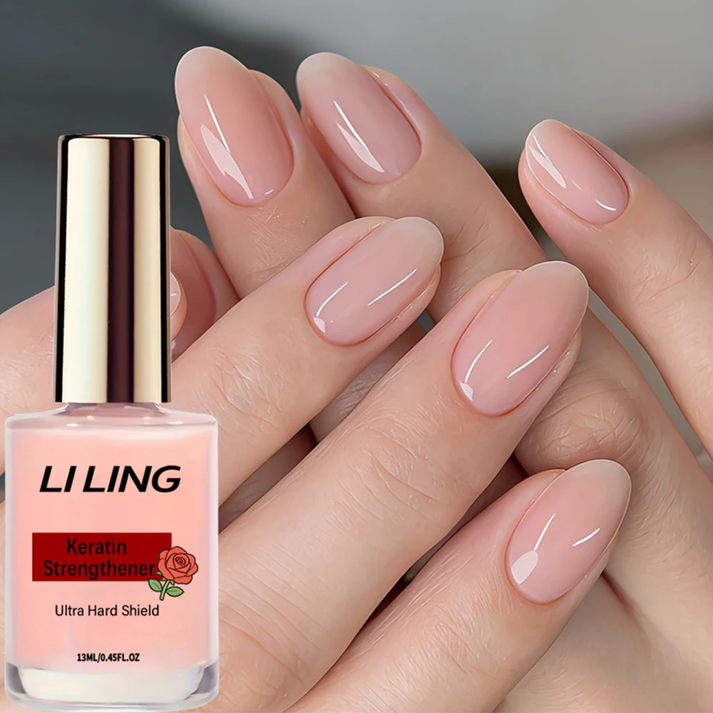 Nude Pink Haarstärker: Keratin, stärkt & hellt auf, schnelltrocknend, transparenter Gel-Kristall, einfach anzuwenden, splitterfest, entfernbar. – Detail 1