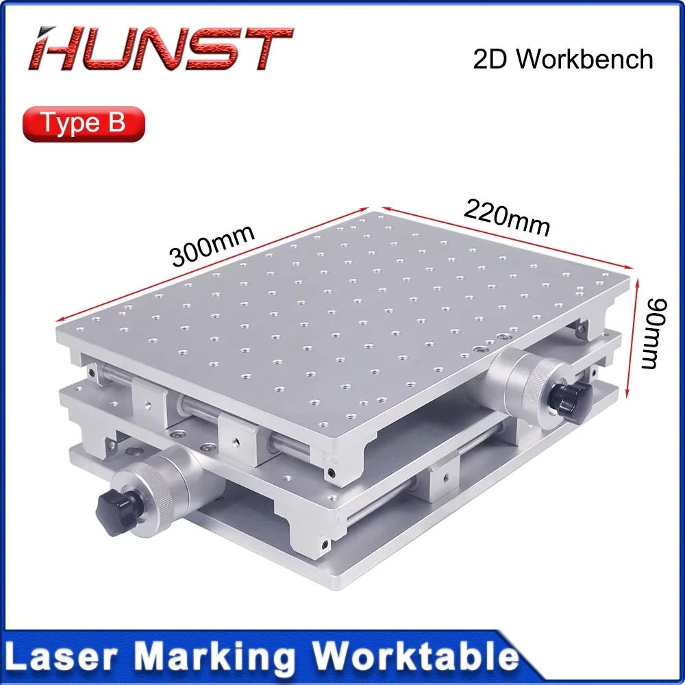 HUNST XY Table 2 Axis Aluminum Workbench Mobile Portable Cabinet Table for Laser Marking and Engraving Machine 210X150mm