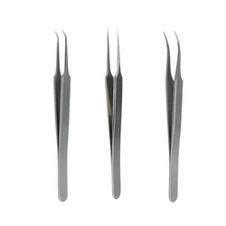 1pcs Hair Implant Tweezers Hair Transplant Implanter Forceps Straight/Angle/ Curved Stainless Steel