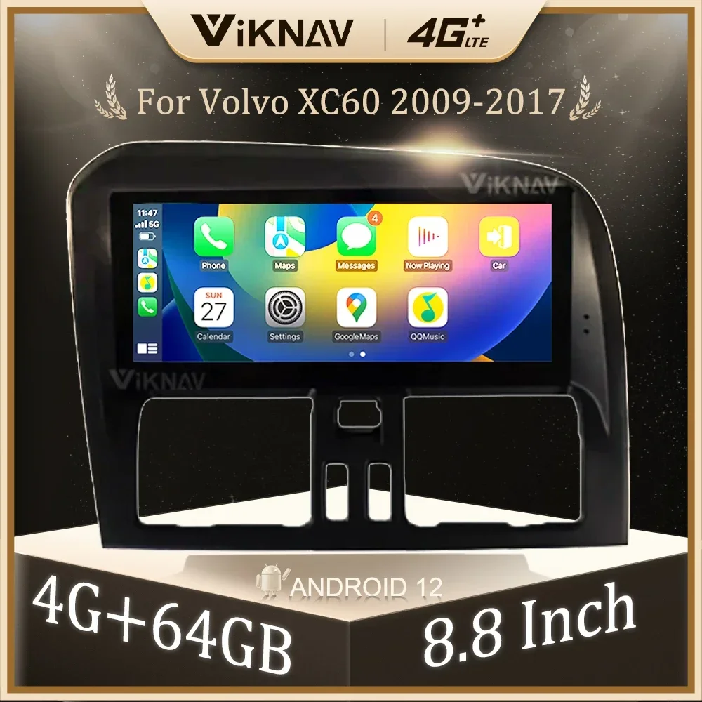8,8-дюймовый Androidriod11, обновленная стереосистема для Volvo XC60 2009-2017, мультимедийный плеер, GPS Carplay, Android, авто головное устройство