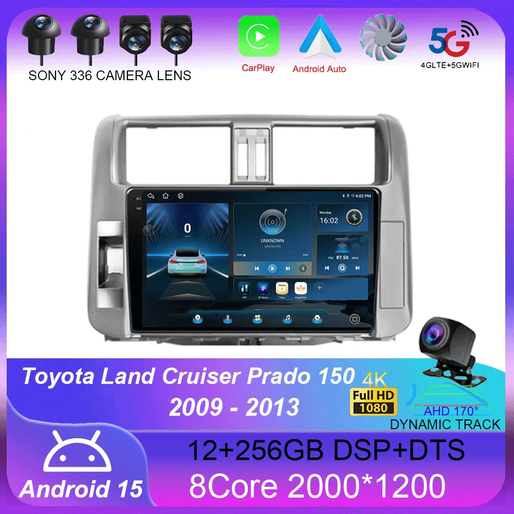 

Android 15 Carplay Car Radio For Toyota Land Cruiser Prado 150 2009-2013 Multimedia Video Player Navigation Stereo Head Unit DSP