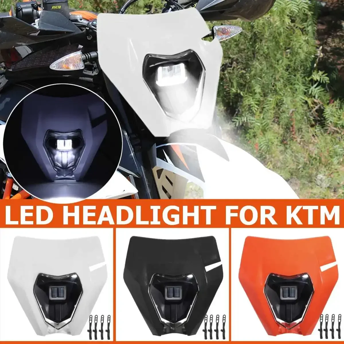 Motorcycle Headlamp LED Headlight for KTM EXC SXF MX SXF XCW XCFW EXCF XC XCF 125 150 250 300 350 450 530 Dirt Bike Head Light