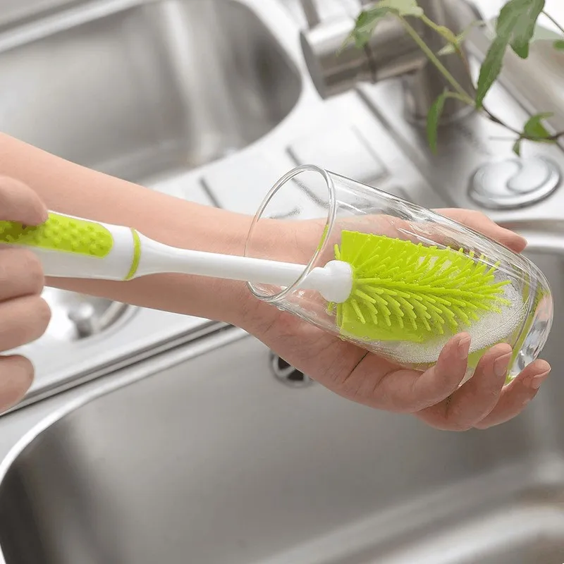 Cup Brush Milk Bottle Cleaning Brush Long Handle Water Bottles Cleaner Glass Cup Cleaning Brush Kitchen Cleaning Tools