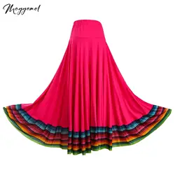 Womens Flamenco Skirt Folklorico Dance Skirt Full Circle Spanish Flamenco Mexican Folk Dance Stage Performance Costume Dancewear