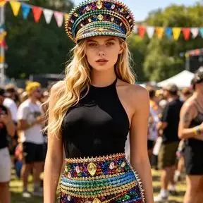 Rhinestone Captain Hat Women, Cosplay Cap, Luxury Festival Hats, Burning Man Halloween Anime Convention Costume Accessories