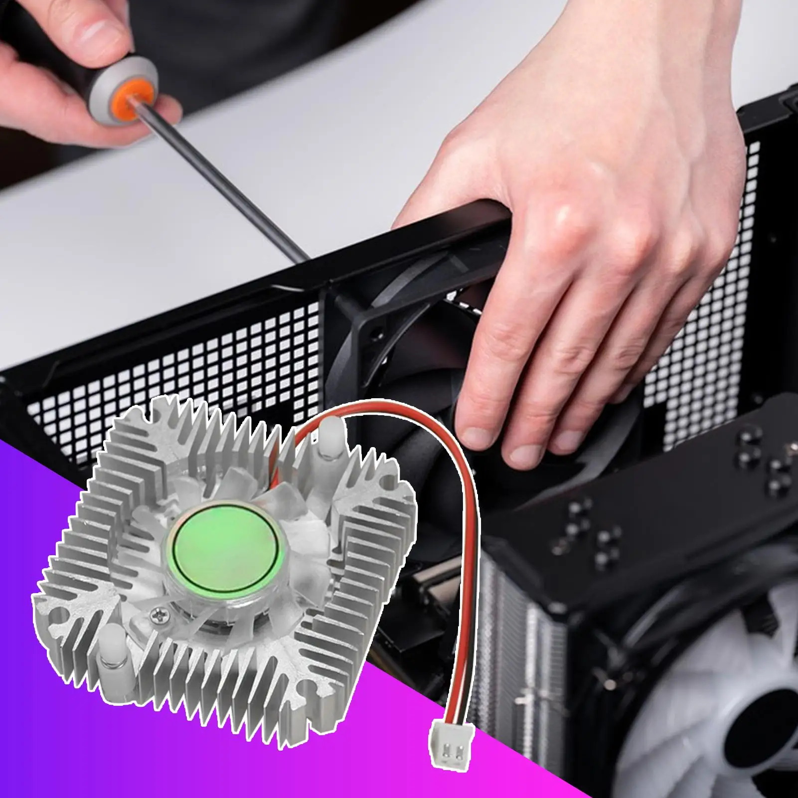 알루미늄 히트싱크 팬 12V GPU 공기 냉각기 55mm 칩 홀 거리 저소음 라디에이터 컴퓨터 CPU 그래픽 히트싱크 쿨러