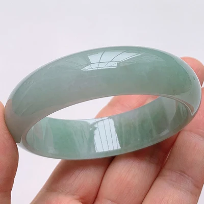 Natural 54mm-62mm Light Green Burmese Emerald Bracelet Elegant Princess Jewelry Best Gift for Girlfriend for Mom