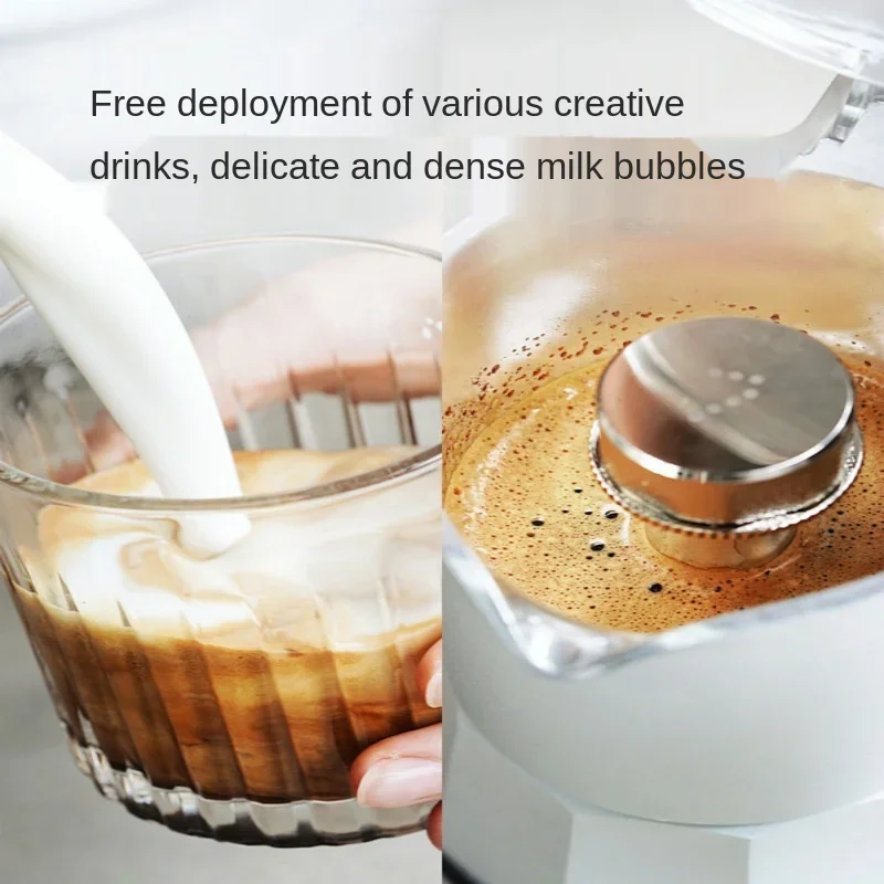 220V Elektrische Espresso Maschine Hause Automatische Milch Aufschäumen Integrierte Kleine Kapsel Maschine Moka Topf Latte Cappuccino 1300W