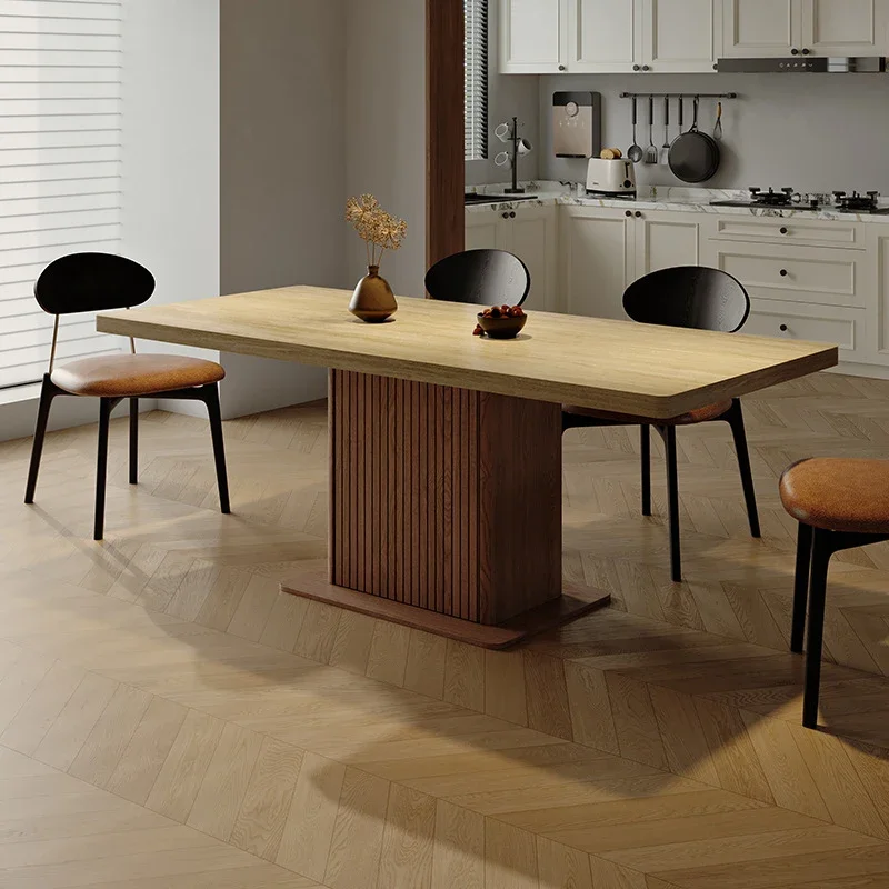 

Italian Style Designer Solid Wood Dining Tables Simplicity Island Kitchen table Elegant Modern High-end Restaurant Furniture