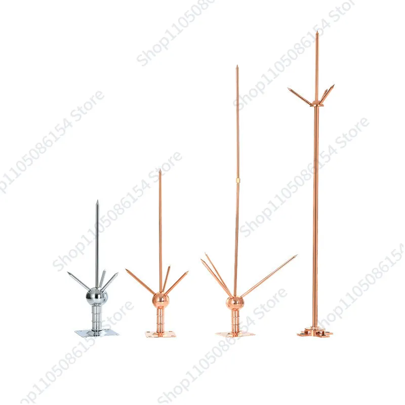 

Lightning rod three-pronged project roof outdoor lightning protection device household single-pin copper flash connector