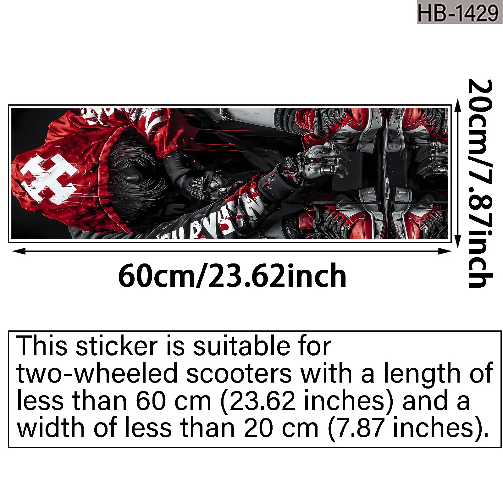 

1 red and white machine package, trend scooter sticker, skateboard sticker, suitable for scooters, scooters, portable folding