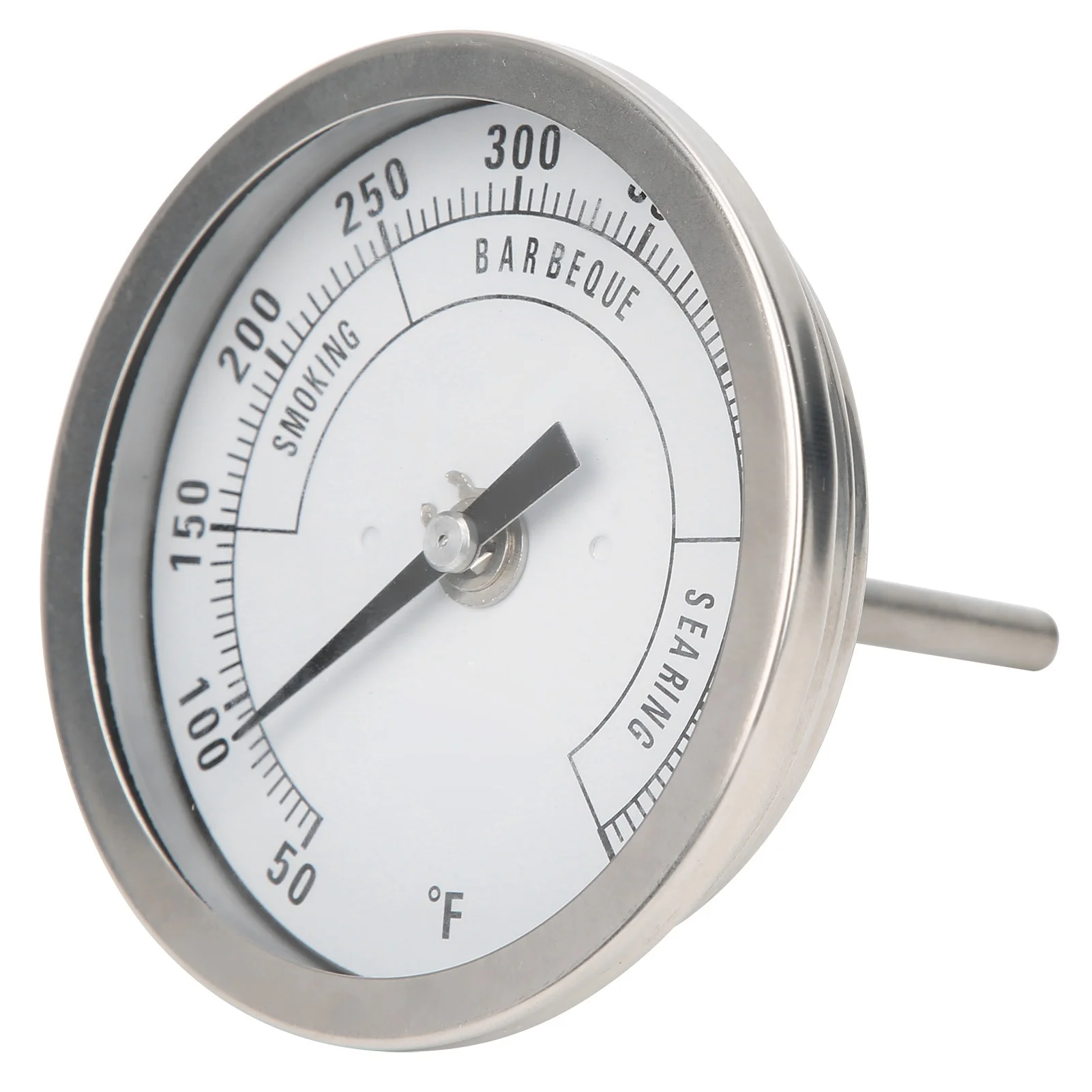 3in Adjustable NPT 1/2in Stainless Steel Pointer Thermometer for Barbecue Grill Oven 50-550℉