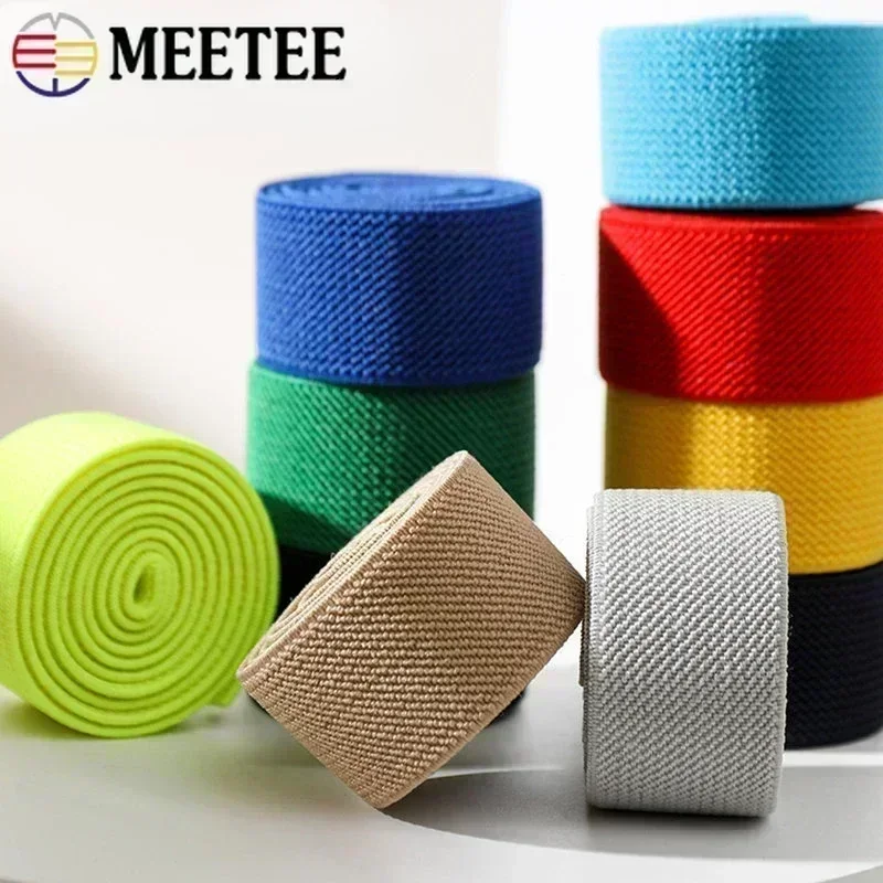 3/5Meters 10-50mm Elastic Bands for Trousers Waist Rubber Band Stretch Webbing Tapes Belt DIY Underwear Clothes Sewing Accessory