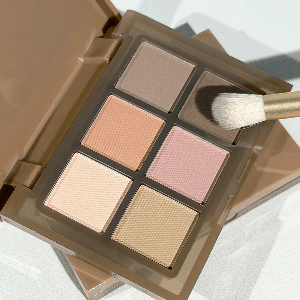 Soft Glam Nude Lidschatten-Palette 6 Farben Natürlicher Rauchiger Bronze Alltags-Eyelook Leicht zu Verblendender Augen-Look