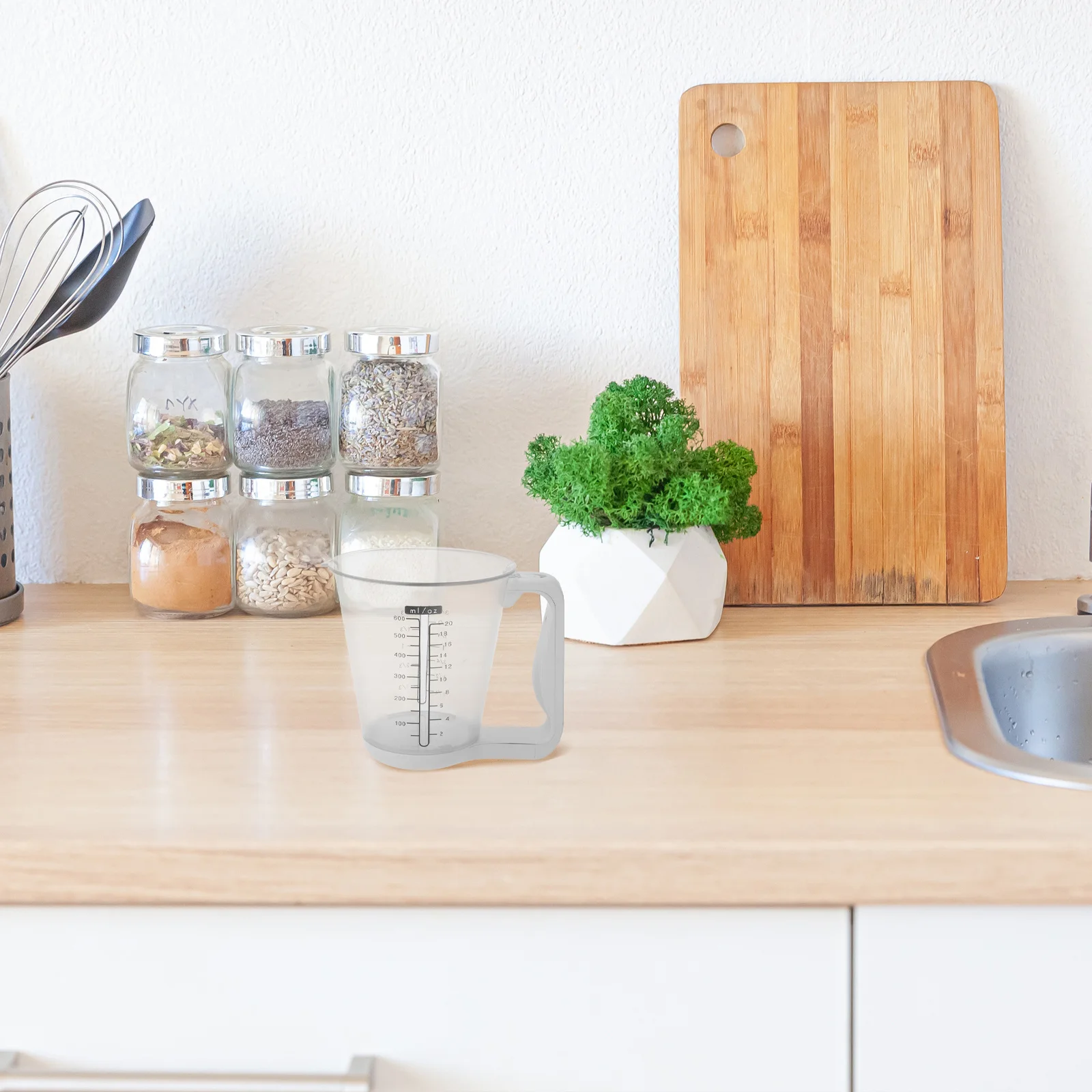 

Large Kitchen Digital Measuring Jug with LCD Display 16x15x15cm Accurate Food Weight Temperature Measuring Tool Kitchen Scale