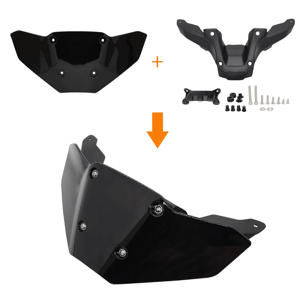 

Motorcycle Accessories For Yamaha MT-09 MT 09 SP MT09 mt09 2024 Black Windscreen Wind Deflector Windshield Bracket Kit