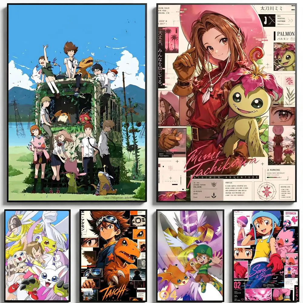 Digimon Poster Poster HD Printing Fresh Elegant Style Wall Art Home Decor For Living Room Bedroom Gift