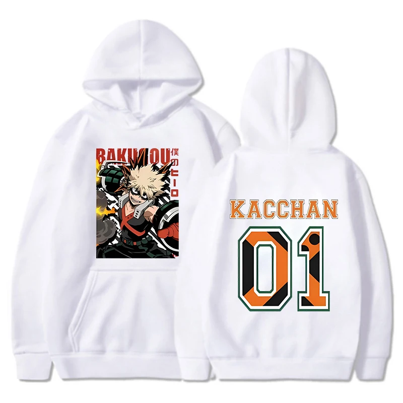 Sudadera con capucha para hombre y mujer, suéter con estampado de Anime Bakugou Katsuki, estilo Hip Hop, ropa de calle para exteriores, otoño e invierno, novedad