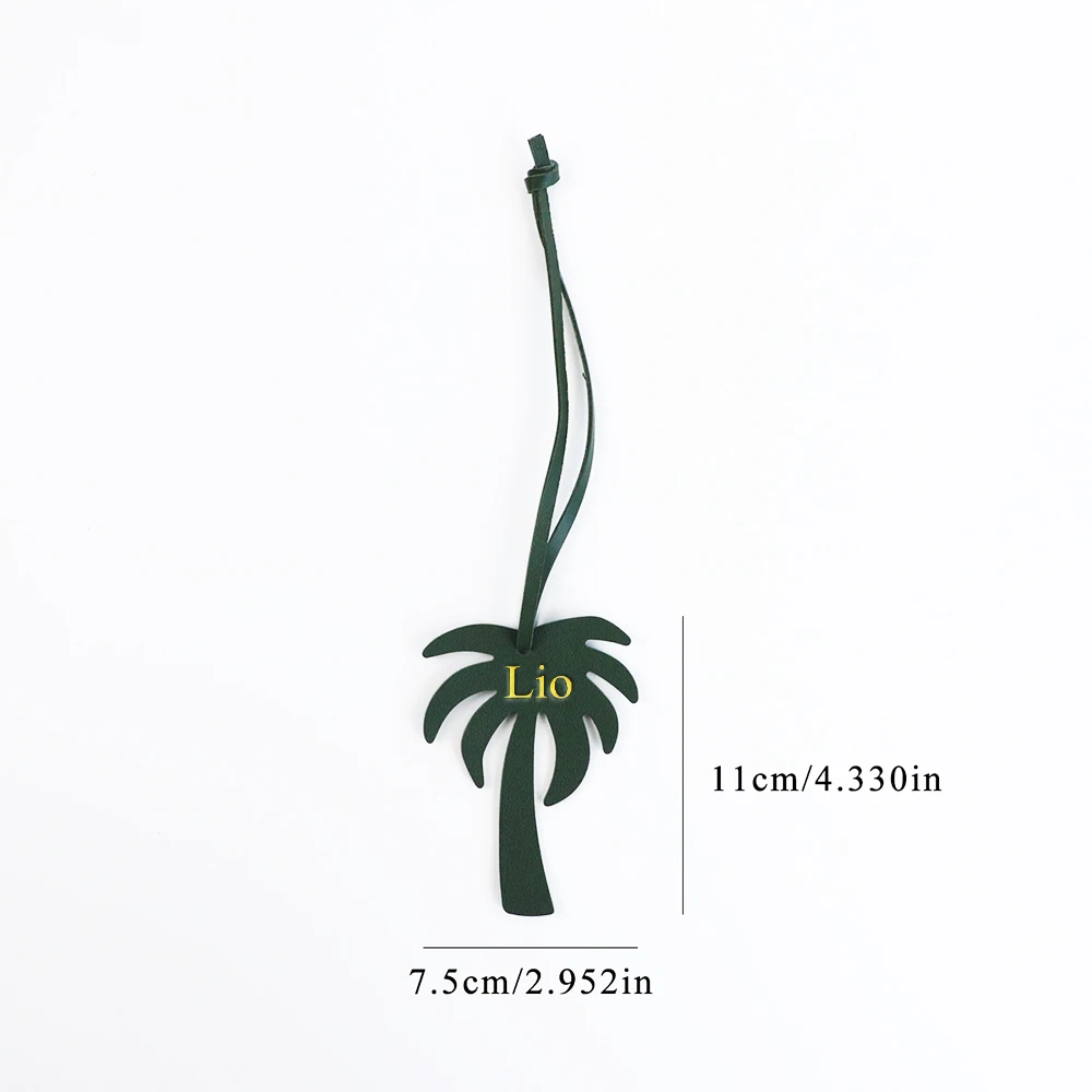 اسم مخصص الجلود شجرة جوز الهند قلادة حقيبة يد الديكور سحر حقيبة يد DIY الاكسسوارات الحرفية