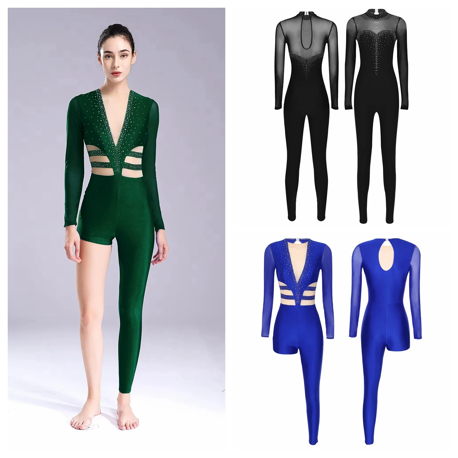 

Women's Rhythmic Gymnastics Bodysuit Adult Ballet Dance Leoatrd for Woman Athletic Jumpsuit Figure Skating Acrobatics Jumpsuits