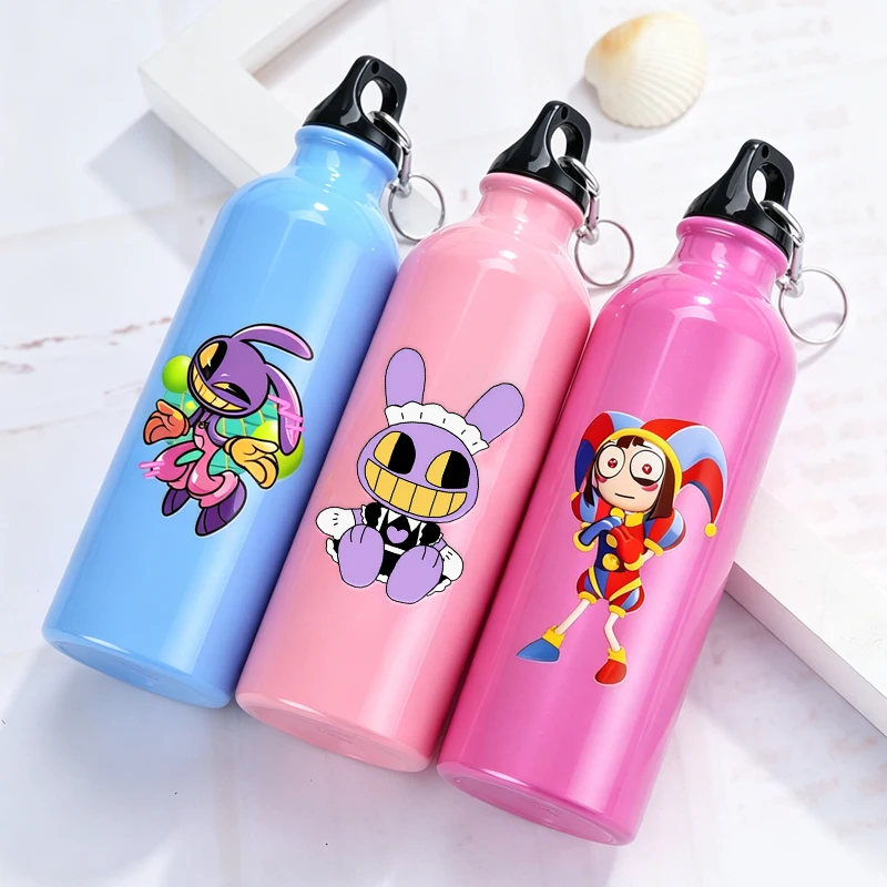 The Amazing Digital Circus Wasserflasche, 500 ml, Outdoor-Sportflaschen, Animation, Cartoon, weibliche Flaschen, Fitness, Yoga, Trinkbecher