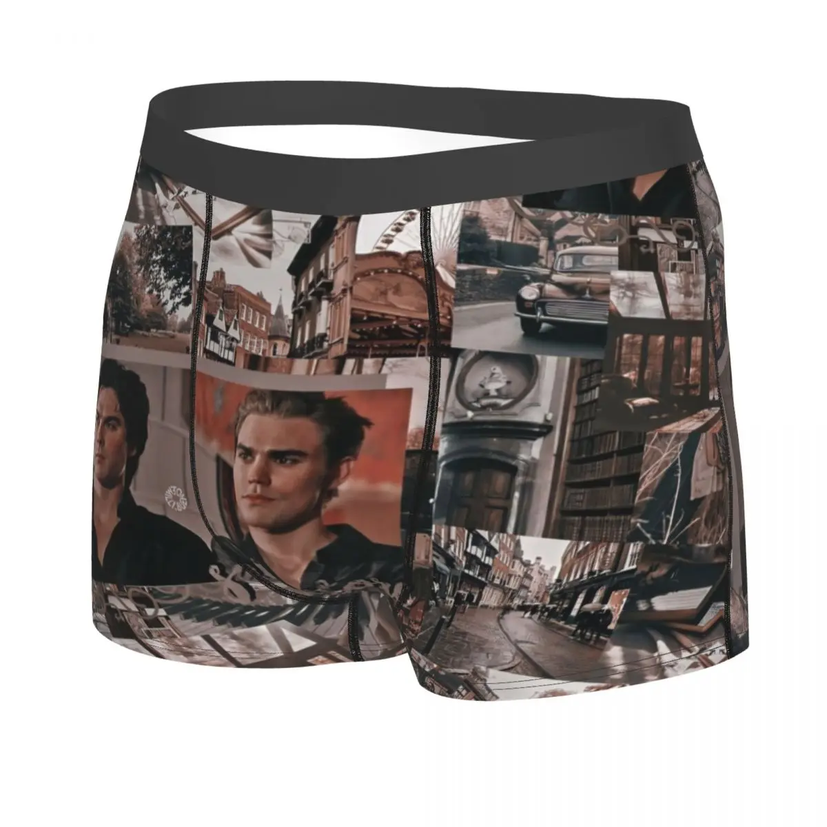 Custom Damon Salvatore The Vampire Diaries Boxers Shorts Panties Men's Underpants Breathable Stefan Salvatore  Briefs Underwear