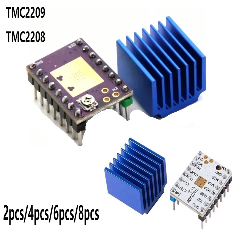 TMC2209 TMC2208 With Heat Sink Stepper Motor Driver StepStick 3d Printer Parts 2.0 Or 2.5A 256 Subdivision Silent Printing
