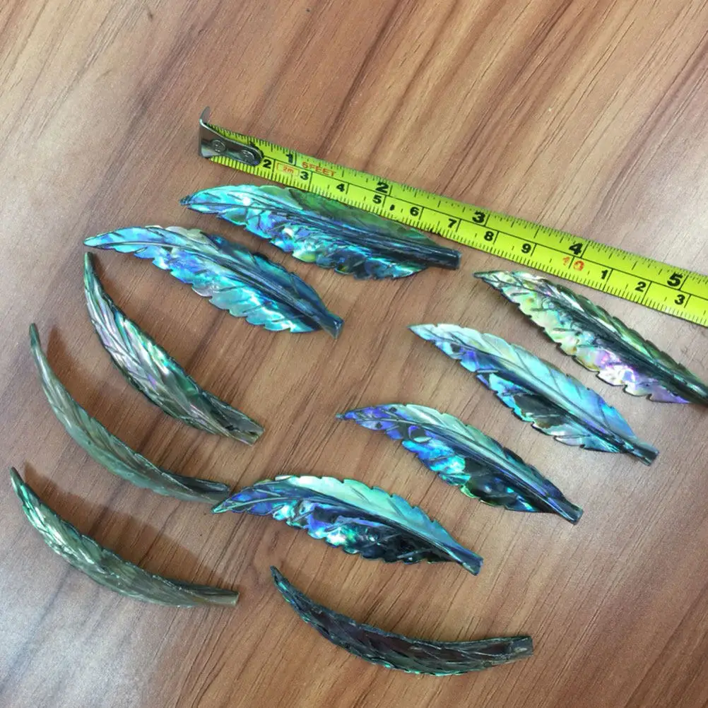 3Pcs Abalone Shell Pendant Jewelry Accessories Creative DIY Cord Hanging Long Leaf Shape for Women's Party Supplies